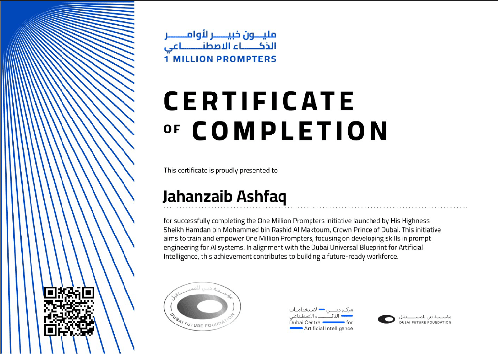 One Million Prompters certificate